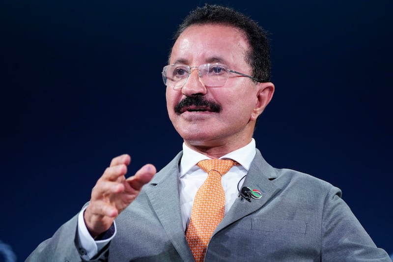 NEW YORK, NEW YORK - SEPTEMBER 23: Group Chairman and CEO of DP World Sultan Ahmed bin Sulayem speaks onstage during the 2024 Concordia Annual Summit at Sheraton New York Times Square on September 23, 2024 in New York City. (Photo by Riccardo Savi/Getty Images for Concordia Summit)