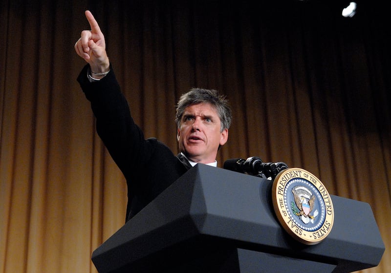 Talk show host Craig Ferguson performs a comic monlogue at the annual White House Correspondents' Association dinner
