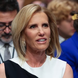 Fox News host Laura Ingraham watches from the audience as former NIH Director Anthony Fauci testifies before the Senate Homeland Security and Governmental Affairs Committee hearing on July 29, 2026 in Washington, DC.