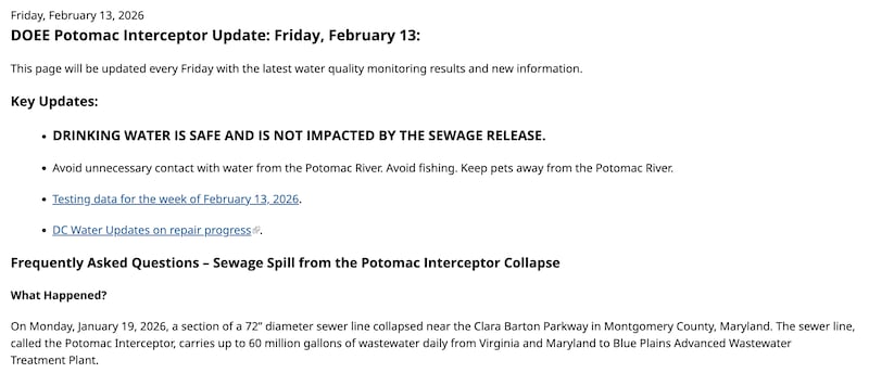 Notice from the Department of Energy and Environment.