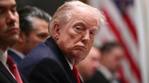 President Donald Trump insisted on Thursday that he was not sleeping in his previous Cabinet meetings when he had his eyes closed, but said he shut his eyes because the meetings were "pretty boring."