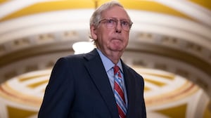 Senate Minority Leader Mitch McConnell (R-KY) arrives to a news conference after a lunch meeting with Senate Republicans U.S. Capitol 26, 2023 in Washington, DC.
