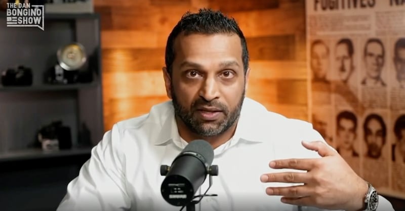 Kash Patel while being interviewed by Dan Bongino.