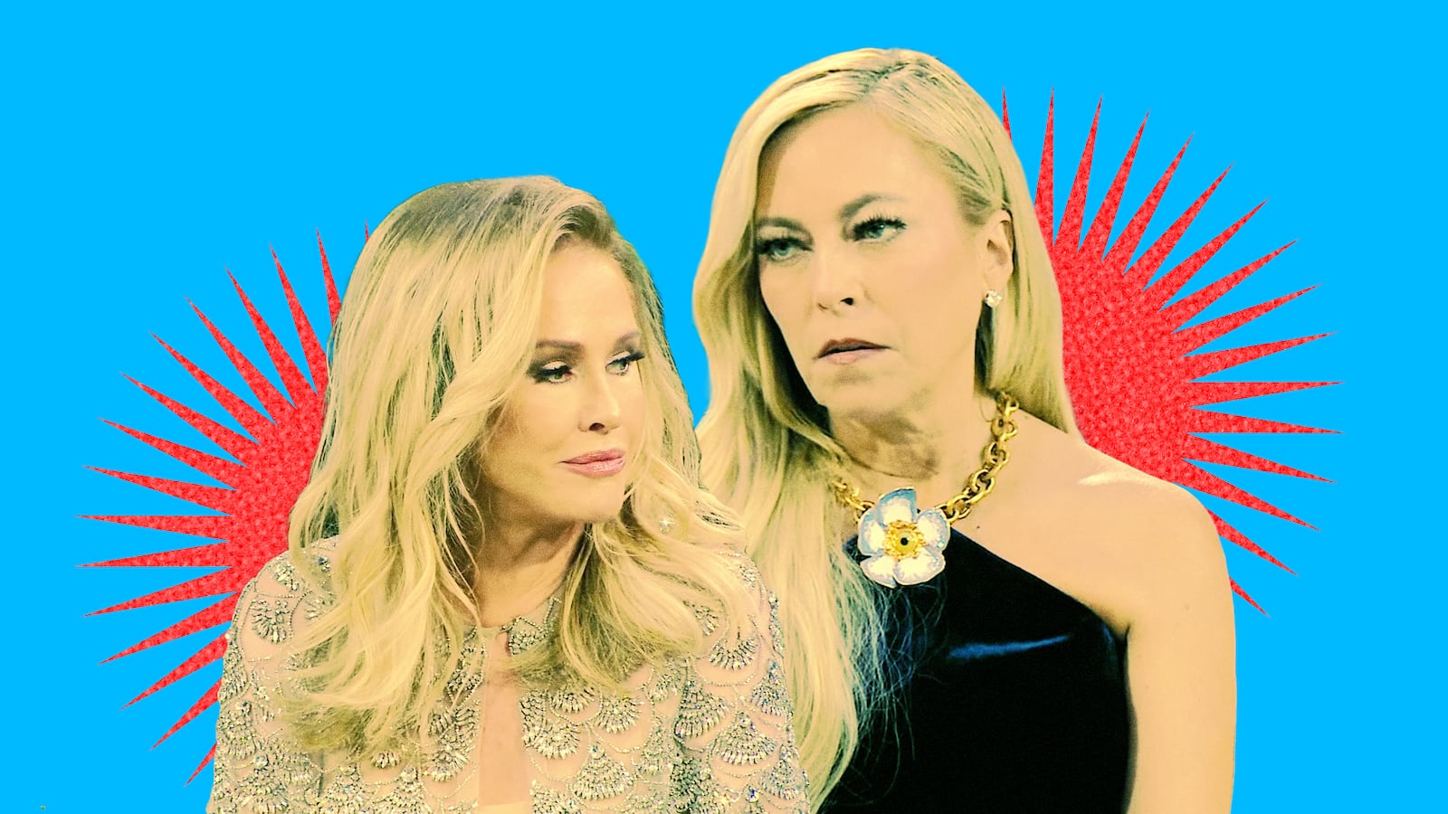 A photo illustration of Kathy Hilton and Sutton Stracke.