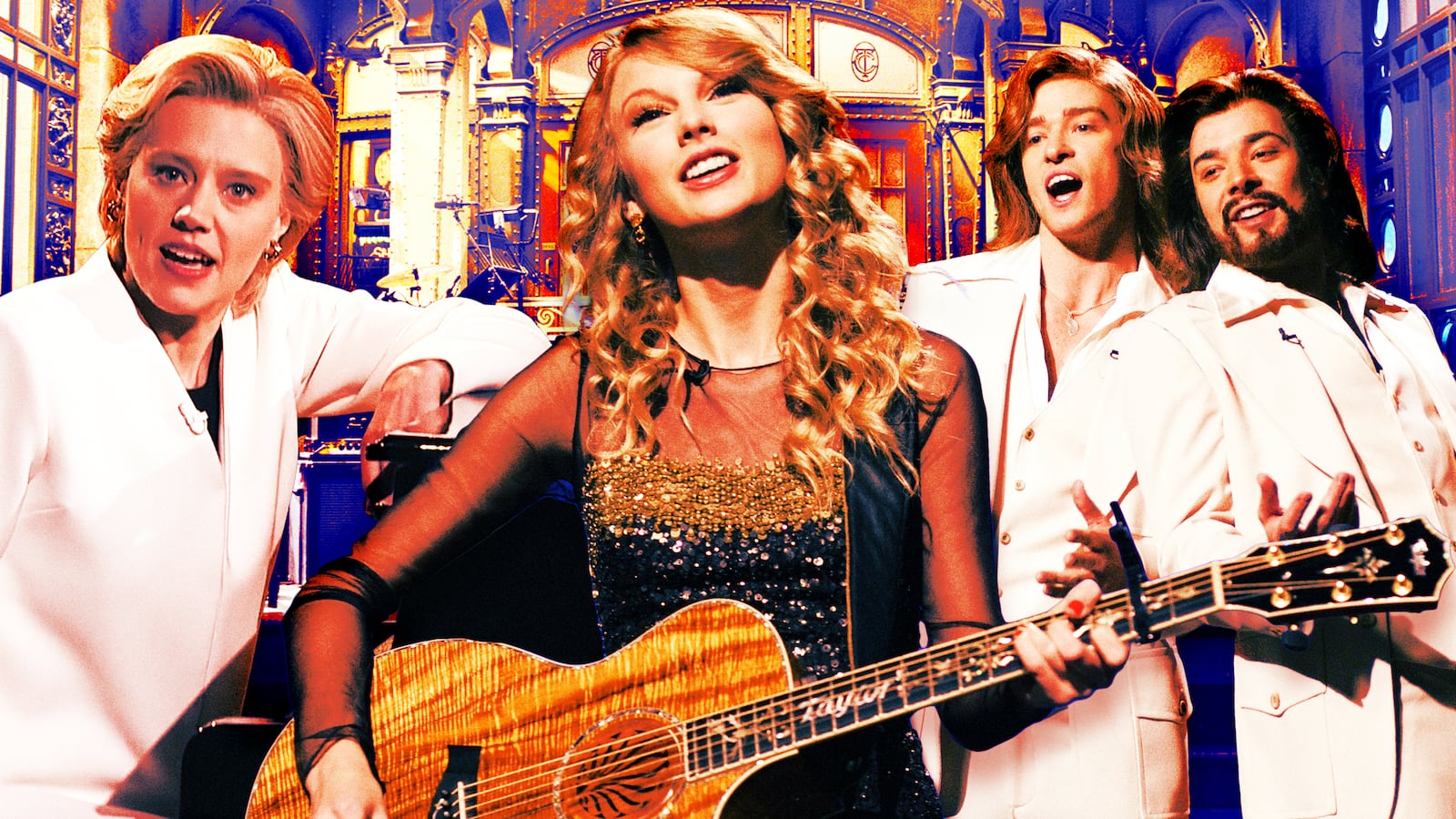 Hillary Clinton, Taylor Swift, Justin Timberlake, and Jimmy Fallon.