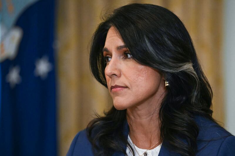 Director of National Intelligence Tulsi Gabbard, pictured at the White House on July 8, declassified a GOP House report on the 2016 election on Wednesday, as she accuses the Obama administration of manufacturing an intelligence assessment and promoting lies about the 2016 election, but the report concluded Russia did carry out an effort to influence the election.