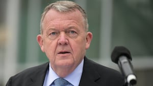 Danish Foreign Minister Lars Lokke Rasmussen speaks during a news conference at the Danish Embassy in Washington, DC, on January 14, 2026. Denmark and Greenland's top diplomats held high-stakes talks at the White House on Wednesday, with President Donald Trump warning it was "vital" for the United States to take control of the Arctic island. (Photo by Oliver Contreras / AFP via Getty Images)