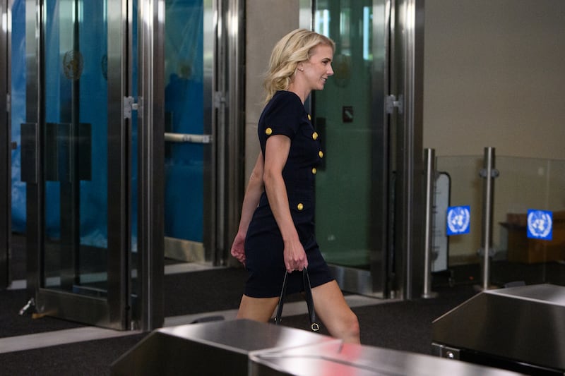 NEW YORK, NEW YORK - SEPTEMBER 22: Natalie Harp, Executive Assistant to President Donald Trump, arrives during the 81st session of the United Nations (U.N.) General Assembly at U.N. Headquarters on September 22, 2026 in New York City. World leaders have gathered in New York for the annual session of the United Nations General Assembly, with this year's global issues ranging from the threat of artificial intelligence to the continued wars in Ukraine, Iran and Gaza. (Photo by Alexi J. Rosenfeld/Getty Images)