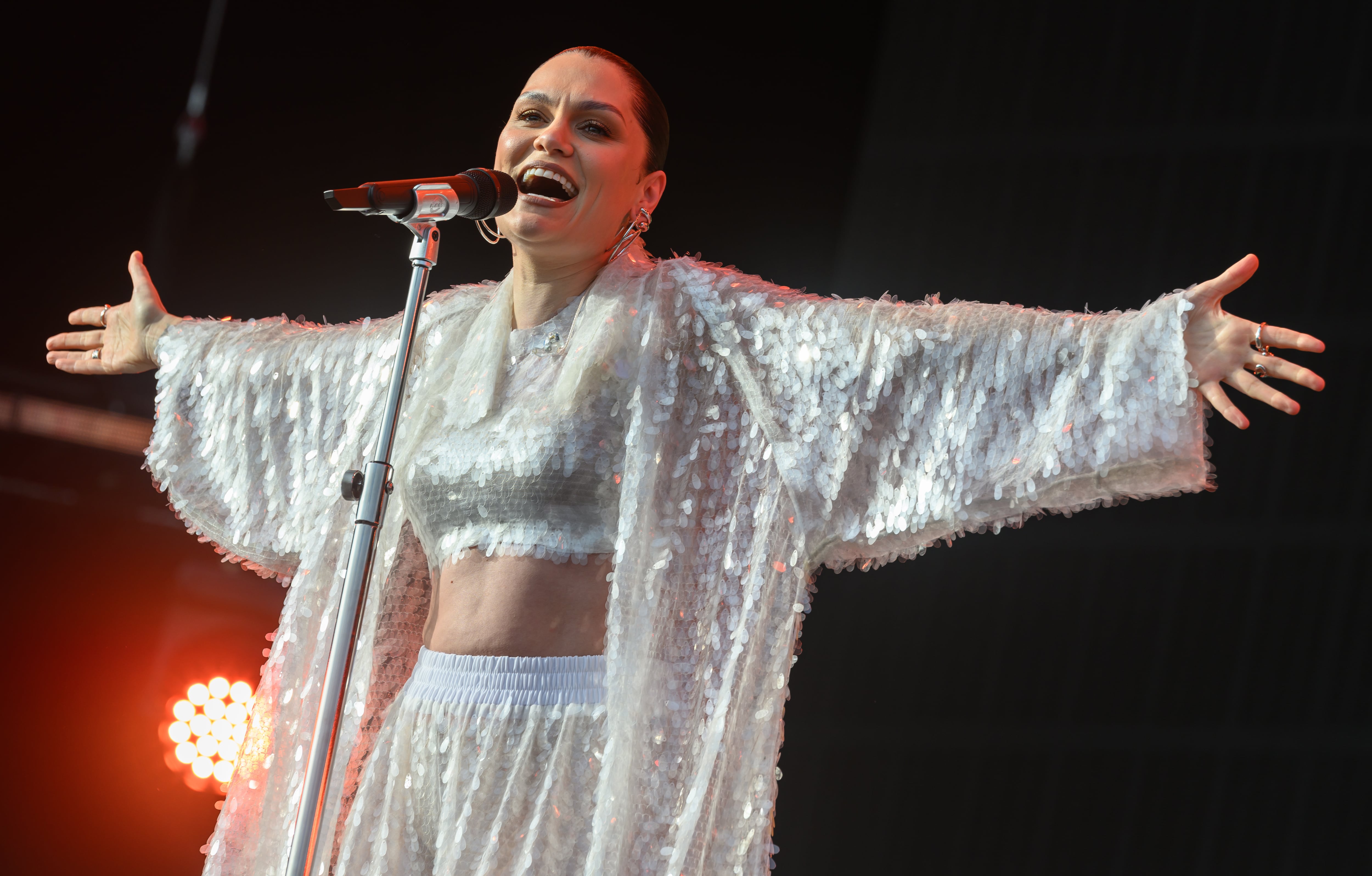 Jessie J performs onstage during Radio 2 In The Park at Hylands Park on September 6, 2025 in Chelmsford, England.