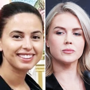 Bruna Ferreira and White House Press Secretary Karoline Leavitt.