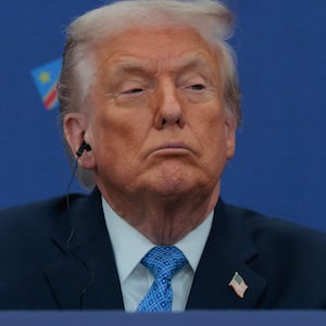 U.S. President Donald Trump participates in a peace accord signing ceremony with Rwandan President Paul Kagame and Democratic Republic of Congo President Felix Tshisekedi at the Donald J. Trump Institute of Peace on December 04, 2025 in Washington, DC.