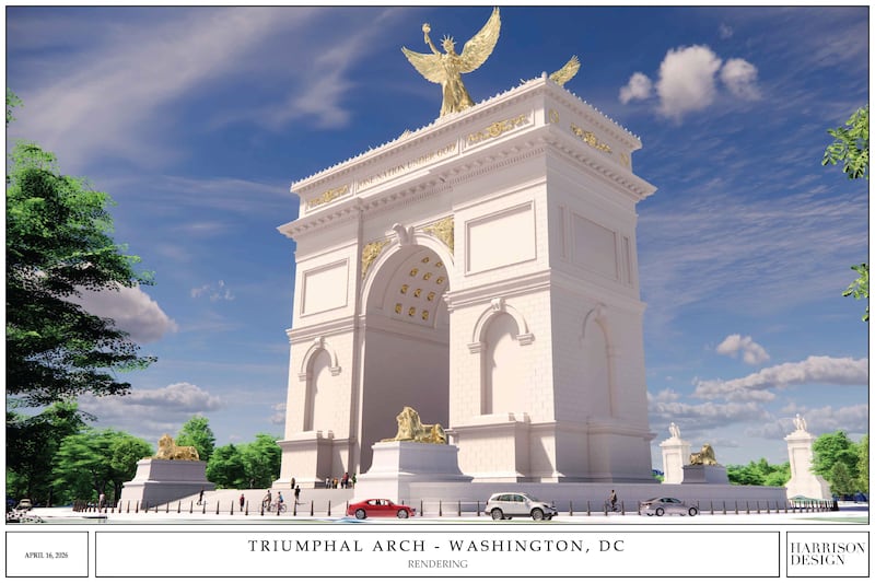 Renderings of Trump's Arch by architecual firm Harrison Design