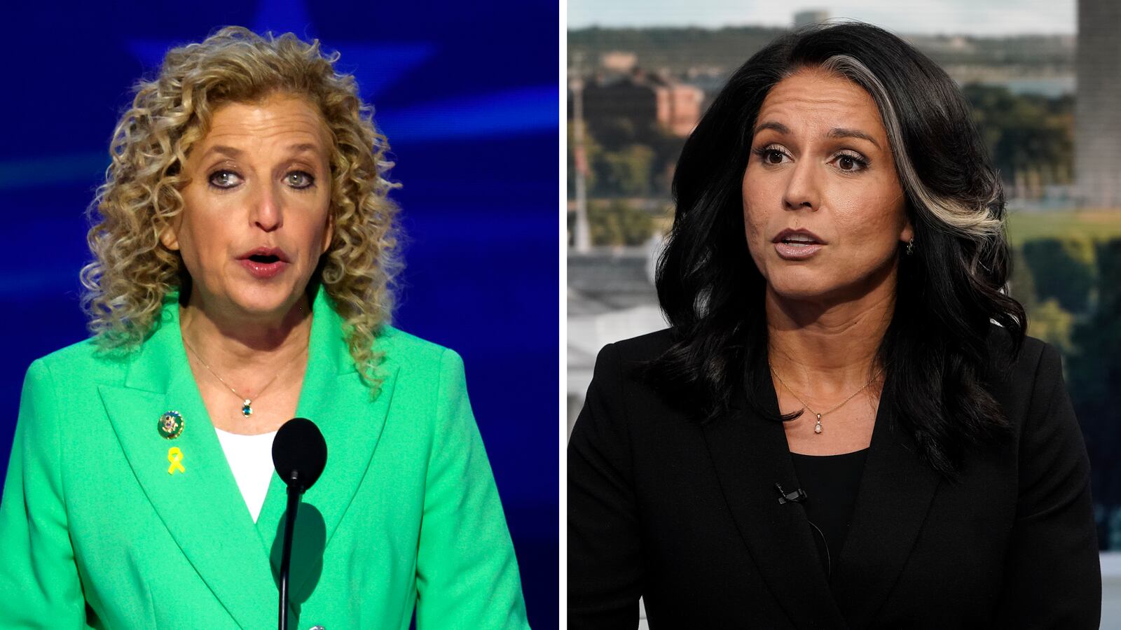 Debbie Wasserman Schultz and Tulsi Gabbard.