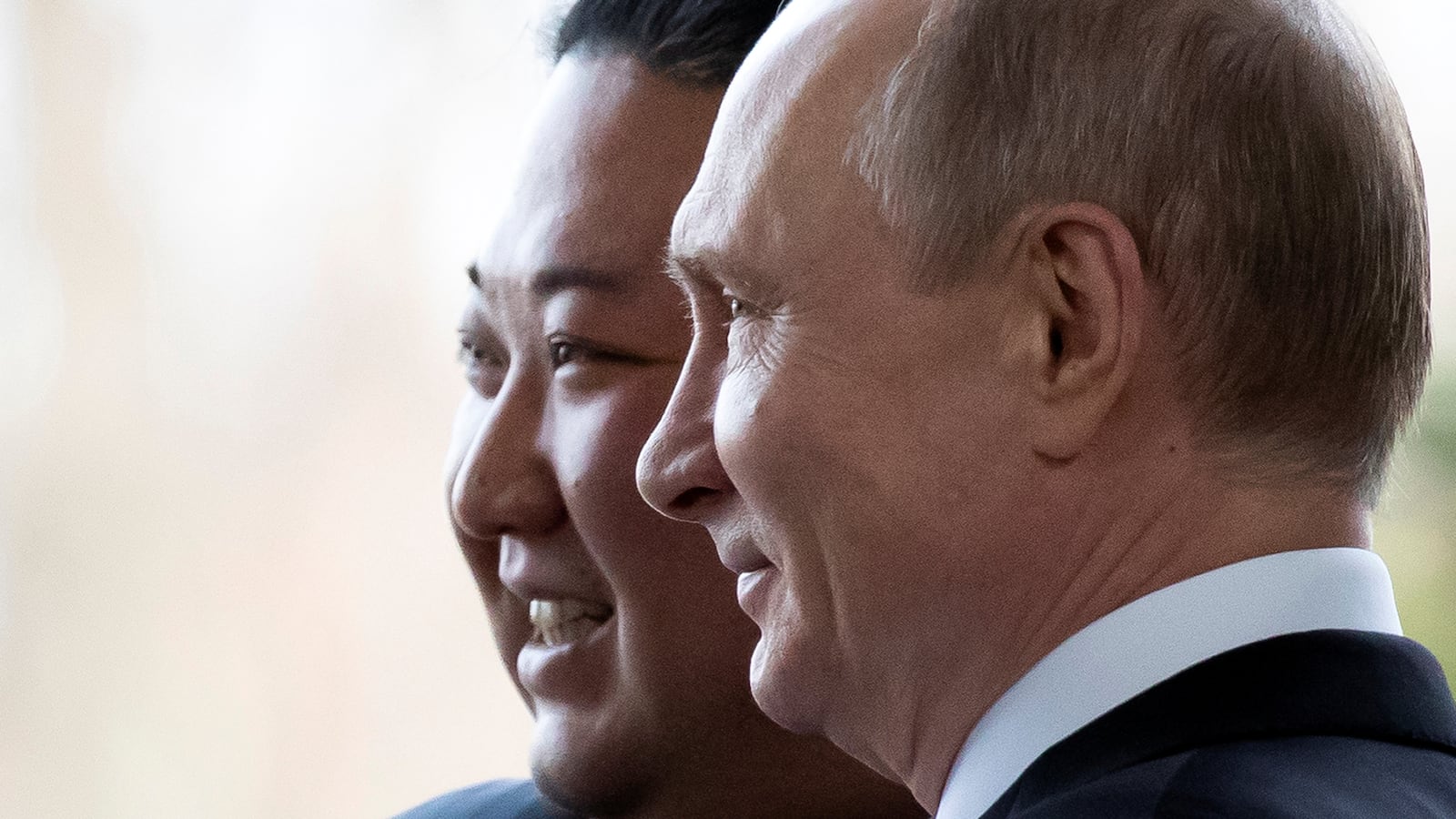 Russian President Vladimir Putin and North Korea’s leader Kim Jong Un pose for a photo during their meeting in Vladivostok, Russia, April 25, 2019.