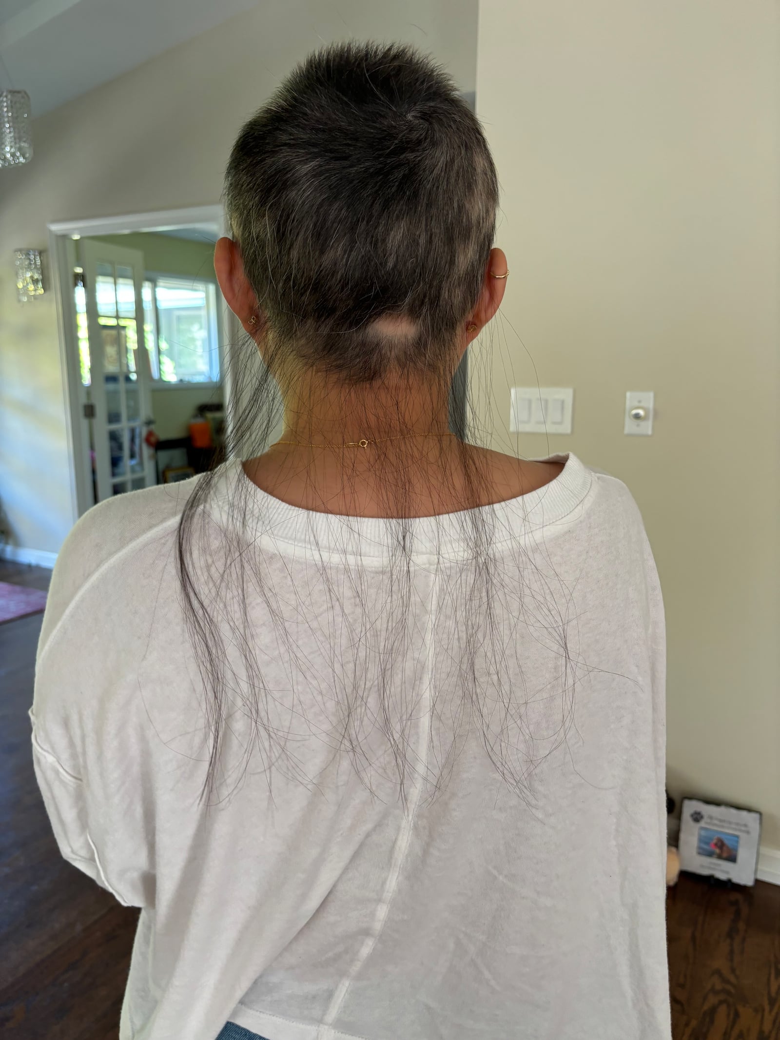 Kianna's hair before the big haircut.