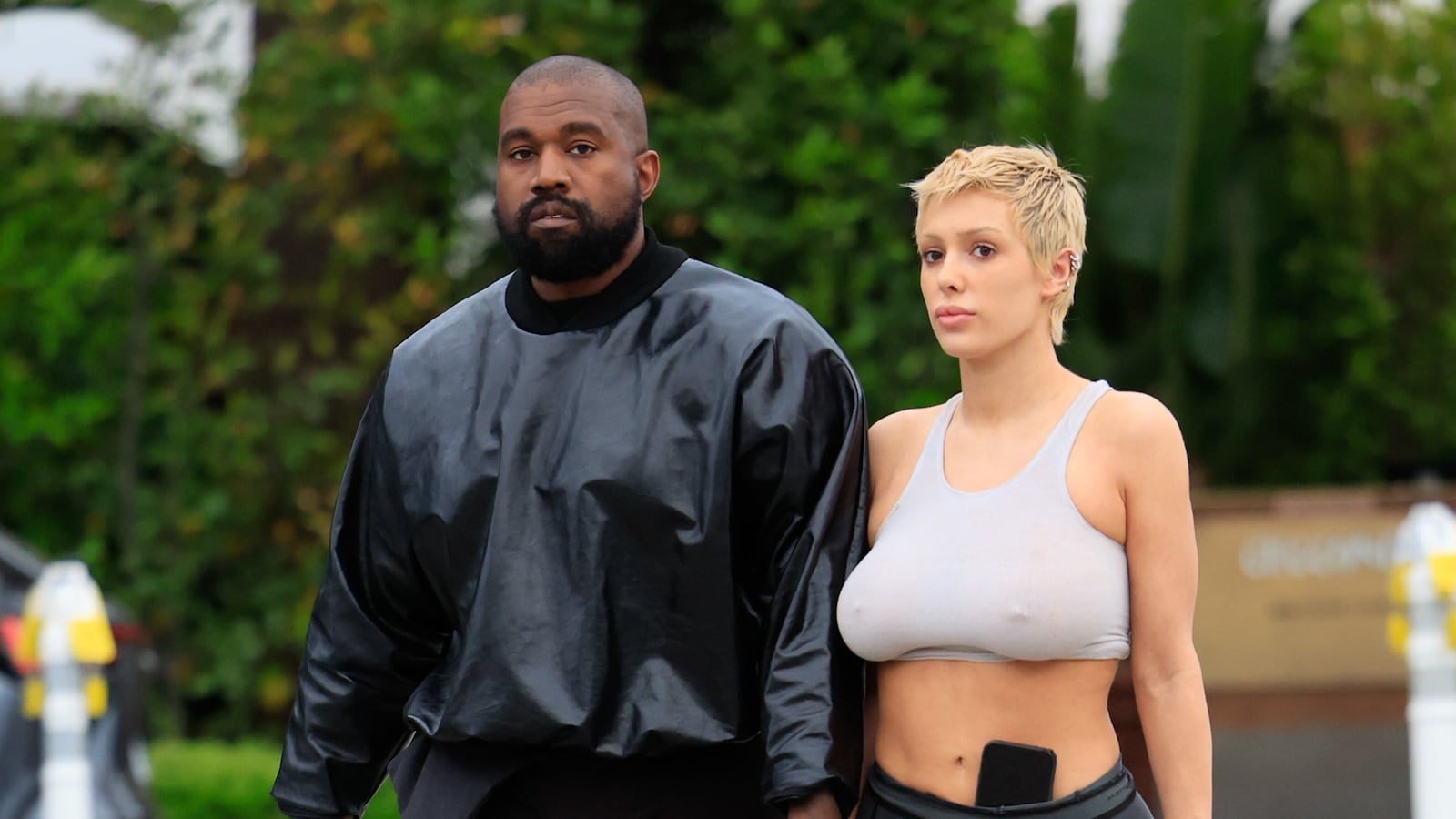 Kanye West and Bianca Censori are seen on May 13, 2023 in Los Angeles, California.