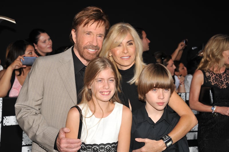 Actor Chuck Norris and family arrive at the premiere of Expendables 2 held at Grauman's Chhinese Theater in Hollywood. (Photo by Frank Trapper/Corbis via Getty Images)