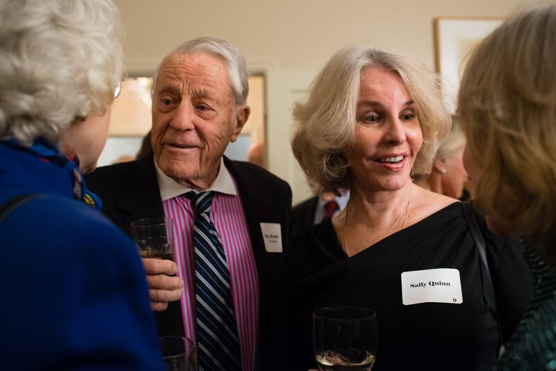 Ben Bradlee, left, and Sally Quinn, right, attend an event together in 2013. The married in 1978 and remained together until his death in 2014.
