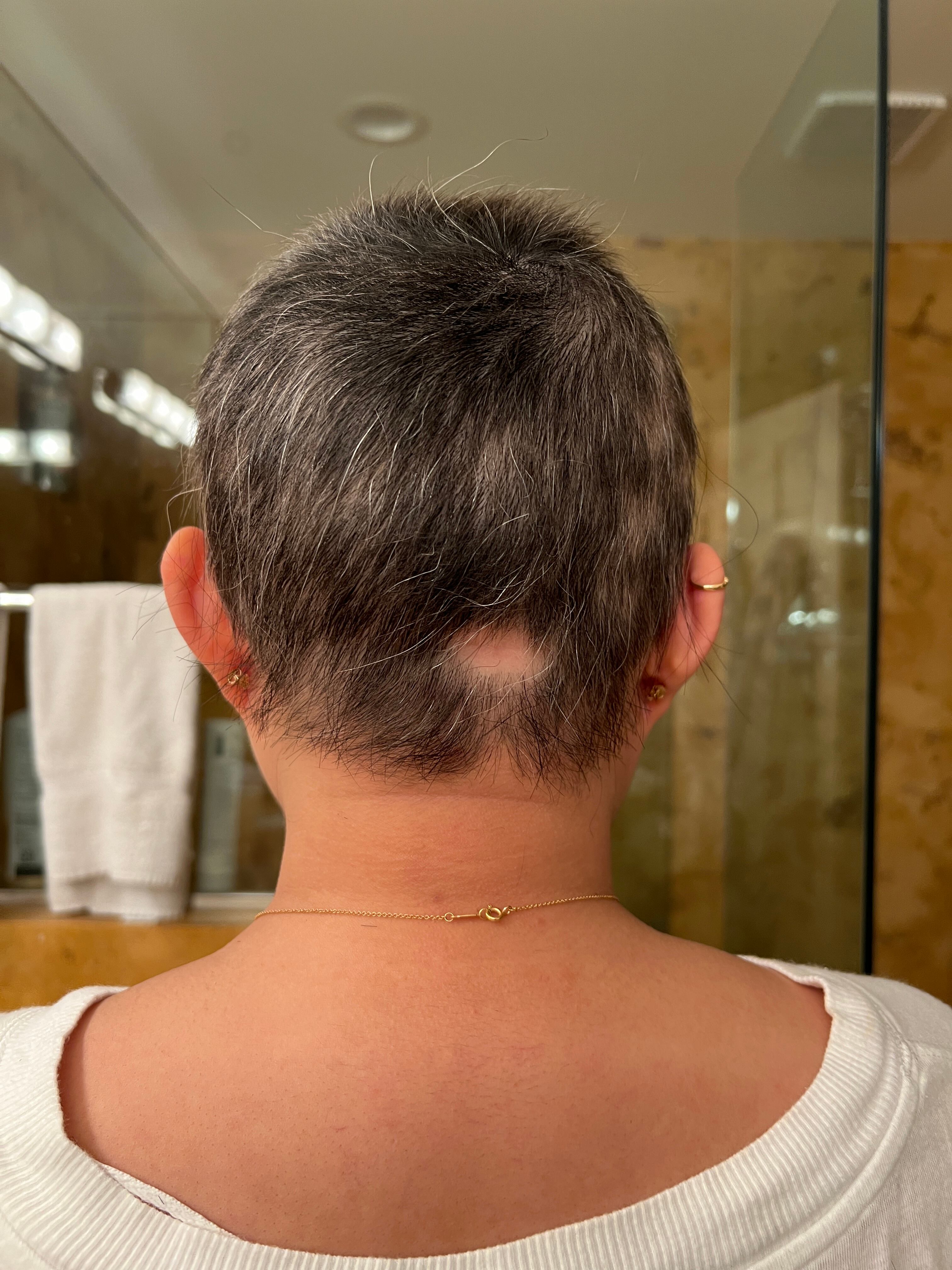 Kianna's hair after her big haircut.