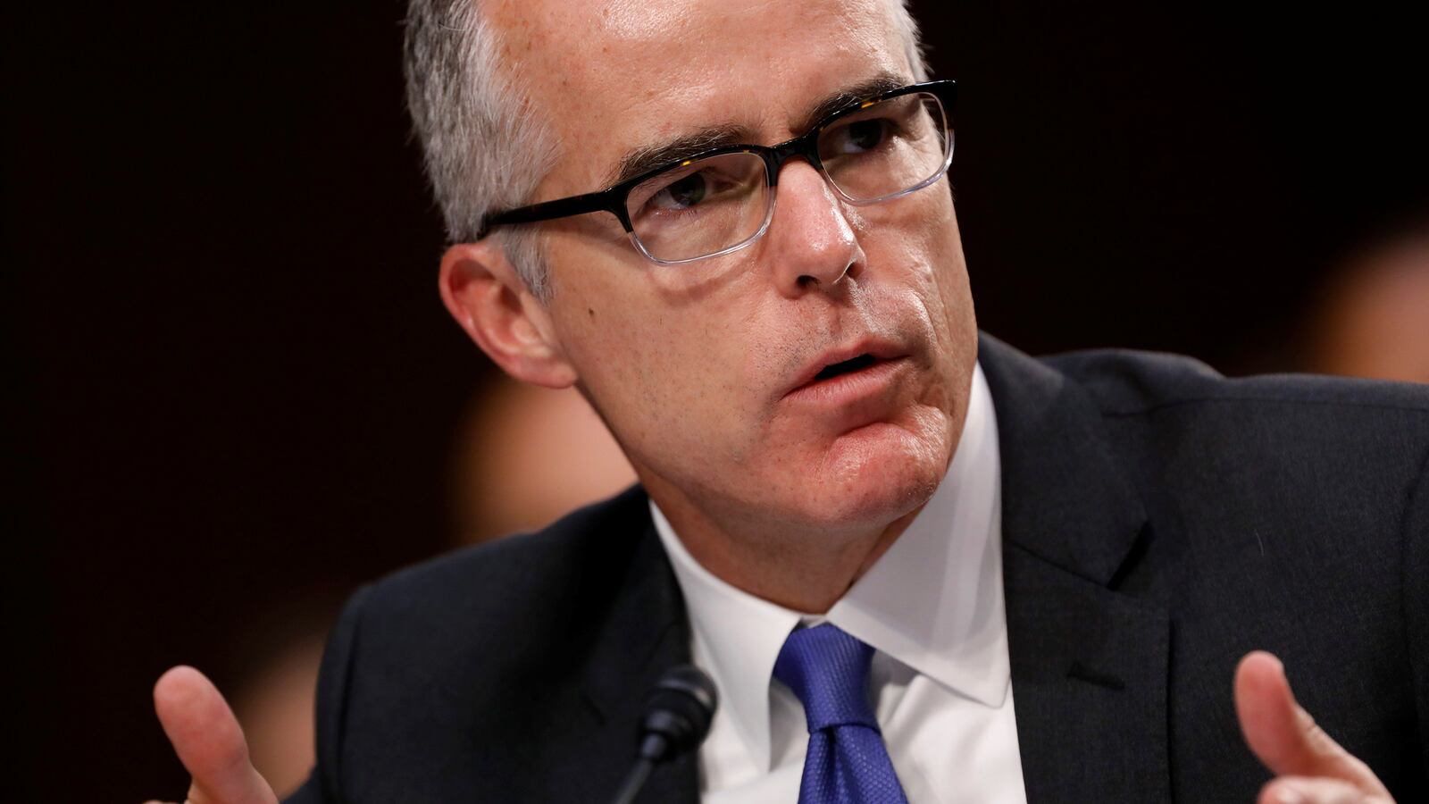 Acting FBI Director Andrew McCabe testifies before a Senate Intelligence Committee hearing on Capitol Hill in Washington, D.C., U.S., June 7, 2017. REUTERS/Aaron P. Bernstein