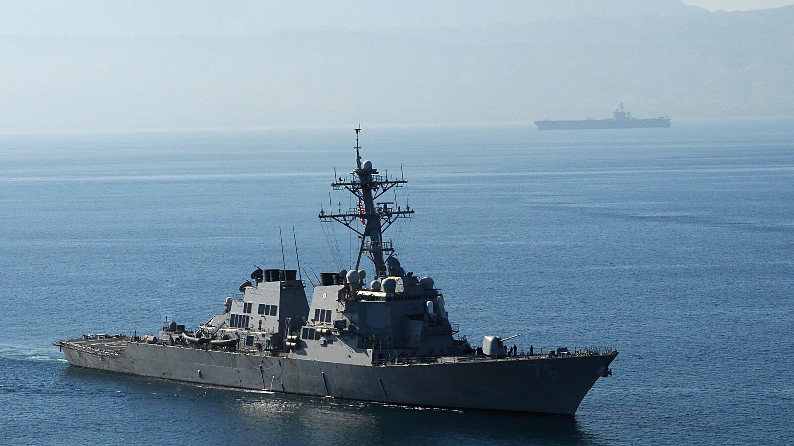 The guided-missile destroyer USS Higgins (DDG 76) off the coast of Haiti in Jan. 2010.