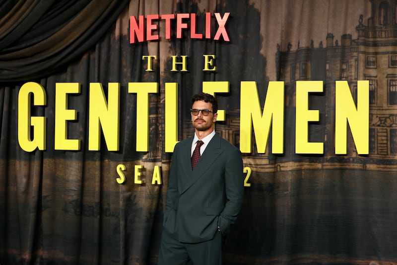 Theo James poses at the world premiere of 'The Gentlemen, Season 2', in London, Britain, September 2, 2026. REUTERS/Jack Taylor
