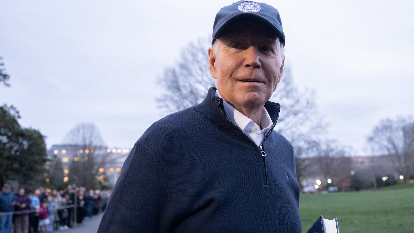 US President Joe Biden speaks to the press before he departs the White House in Washington, DC, for the presidential retreat in Camp David, Maryland, on March 1, 2024.