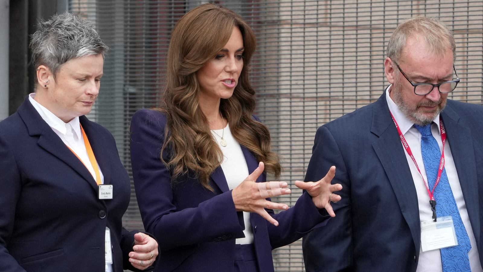 Kate Middleton, Princess of Wales, with her hurt finger.