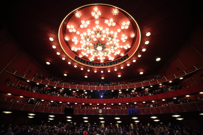 The current interior of the Kennedy Center as of on January 29, 2026 when President Trump and First Lady Melania attended the premiere of the documentary “Melania.”