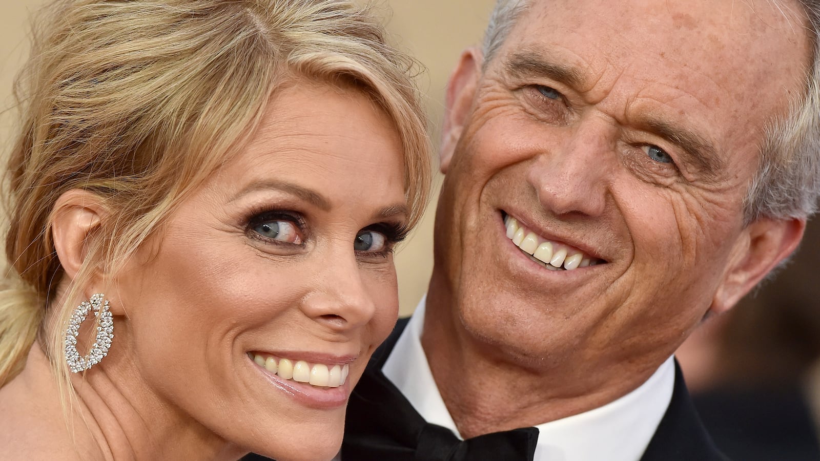 Cheryl Hines and Robert Kennedy Jr. smile for a photo