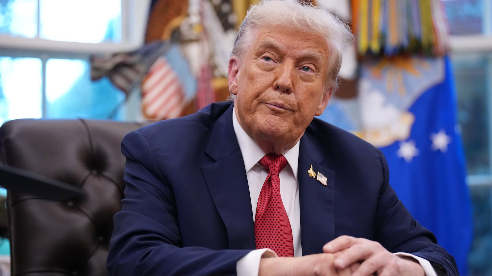 President Donald Trump speaks in the Oval Office of the White House on September 25, 2025 in Washington, DC.