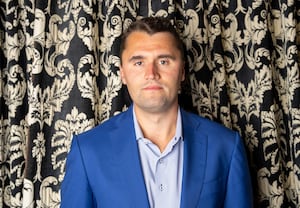 CAMBRIDGE, CAMBRIDGESHIRE - MAY 19: Charlie Kirk poses at The Cambridge Union on May 19, 2025 in Cambridge, Cambridgeshire. (Photo by Nordin Catic/Getty Images for The Cambridge Union)