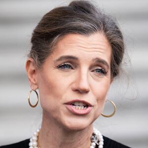 Rep. Nancy Mace talks with reporters outside the U.S. Capitol.