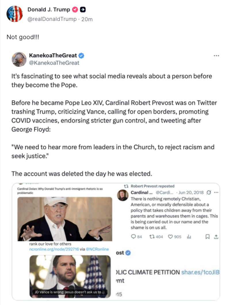 Trump Truth Social post