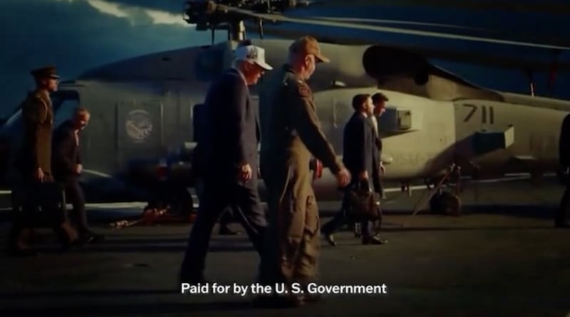 The government's latest taxpayer-funded ad touted Trump's Iran war.