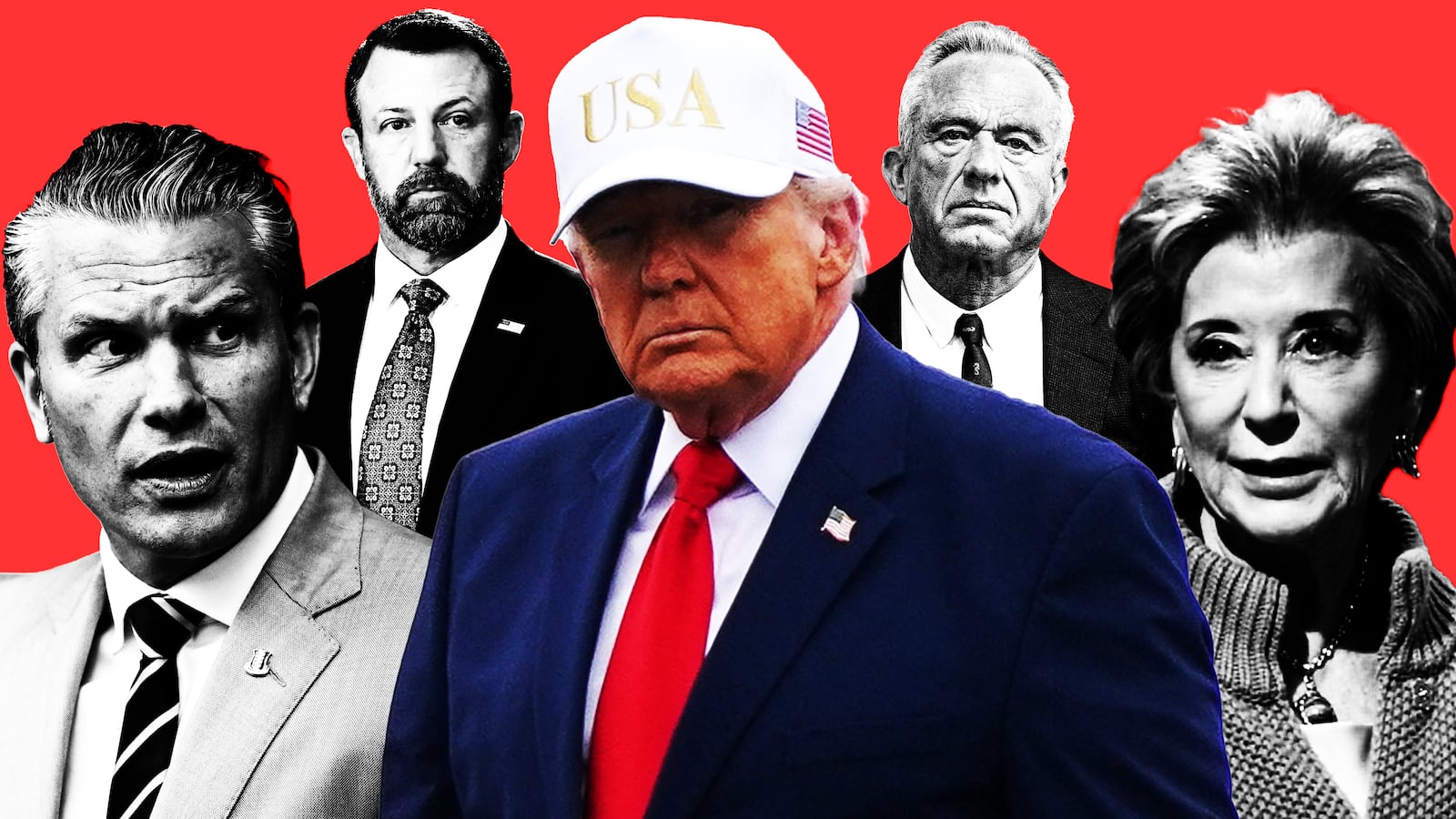Donald Trump, Markwayne Mullin, RFK Jr, Linda McMahon, Pete Hegseth