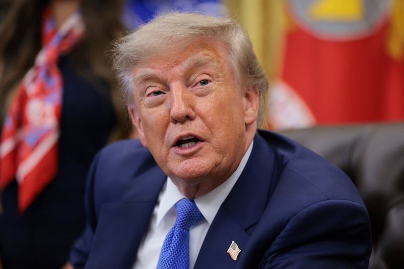 Trump's hair seemed back to normal on Monday.