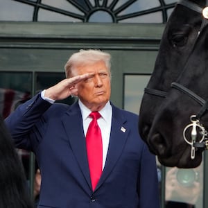 WASHINGTON, DC - NOVEMBER 18: U.S. President Donald Trump salutes a U.S. military honor guard as he awaits the arrival of Crown Prince and Prime Minister Mohammed bin Salman of Saudi Arabia to the White House on November 18, 2025 in Washington, DC. Trump is hosting the crown prince for meetings aimed at strengthening economic and defense ties, including the U.S. sale of F-35 fighter jets to Saudi Arabia. (Photo by Andrew Harnik/Getty Images)