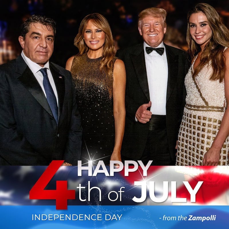Donald Trump, Melania Trump, Amanda Ungaro, and Paolo Zampolli