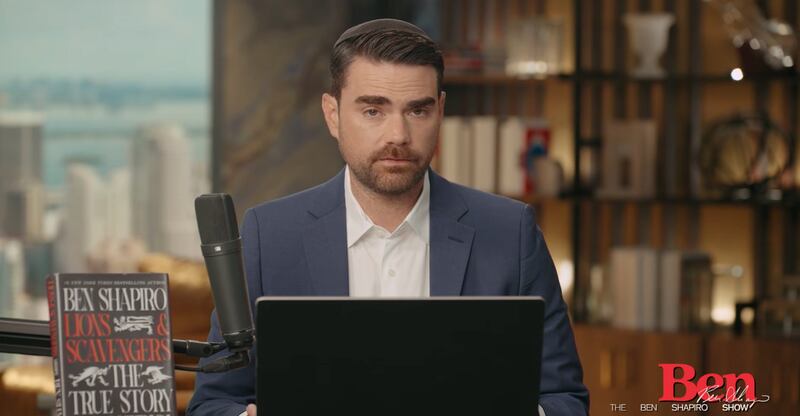 Ben Shapiro, 41, dedicated the entirety of his show on Monday to harshly criticizing  Nick Fuentes and Tucker Carlson.