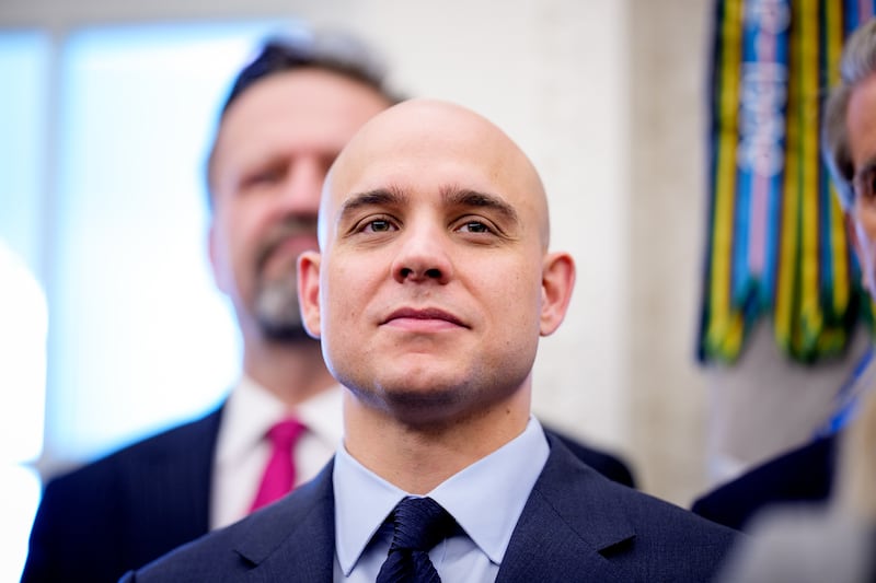 White House Deputy Chief of Staff for Legislative, Political, and Public Affairs James Blair attends a swearing-in ceremony in the Oval Office at the White House on March 28, 2025 in Washington, DC. U.S. President Donald Trump hosted the swearing in of his former personal attorney and White House Presidential counselor Alina Habba as interim U.S. Attorney in New Jersey. (Photo by Andrew Harnik/Getty Images)