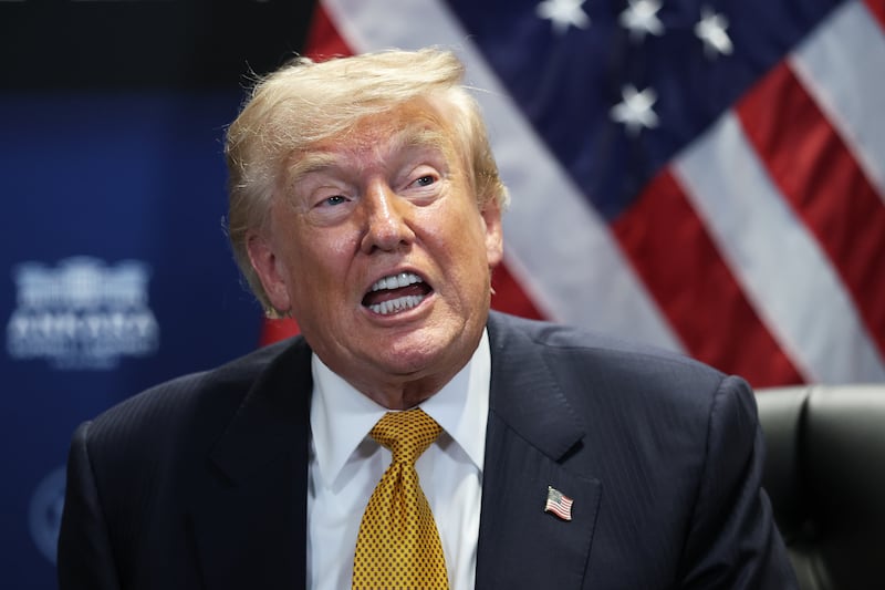 ANKARA, TURKEY - JULY 08: U.S. President Donald Trump meets with Volodymyr Zelenskyy, President of Ukraine (Not Shown) for bilateral talks at Beştepe Presidential Compound during the NATO Summit on July 08, 2026 in Ankara, Turkey. Leaders from NATO's 32 countries, plus NATO allies like Ukraine, gathered in the Turkish capital to discuss a range of issues involving spending targets, defense industrial production, and support for Ukraine, among other topics. (Photo by Win McNamee/Getty Images)