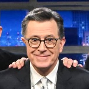 The Late Show with Stephen Colbert, Colbert posing with Fallon, Kimmel, Meyers, Oliver