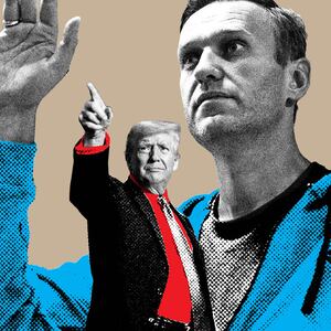 A photo illustration of Donald Trump and Alexei Navalny