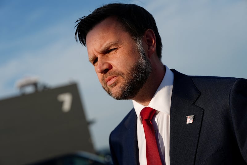U.S. Vice President JD Vance before boarding Air Force Two, after the U.S. and Iran held high-level talks at the Lake Lucerne Summit, at Emmen Military Air Base, Emmen, Switzerland, June 22, 2026. REUTERS/Nathan Howard/Pool