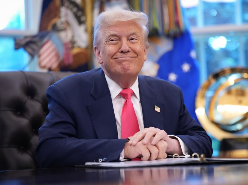 WASHINGTON, DC - AUGUST 14:  U.S. President Donald Trump speaks in the Oval Office on August 14, 2025 in Washington, DC. Trump is expected to issue a proclamation on the 90th anniversary of Social Security and highlight his administration's efforts on the program. (Photo by Andrew Harnik/Getty Images)