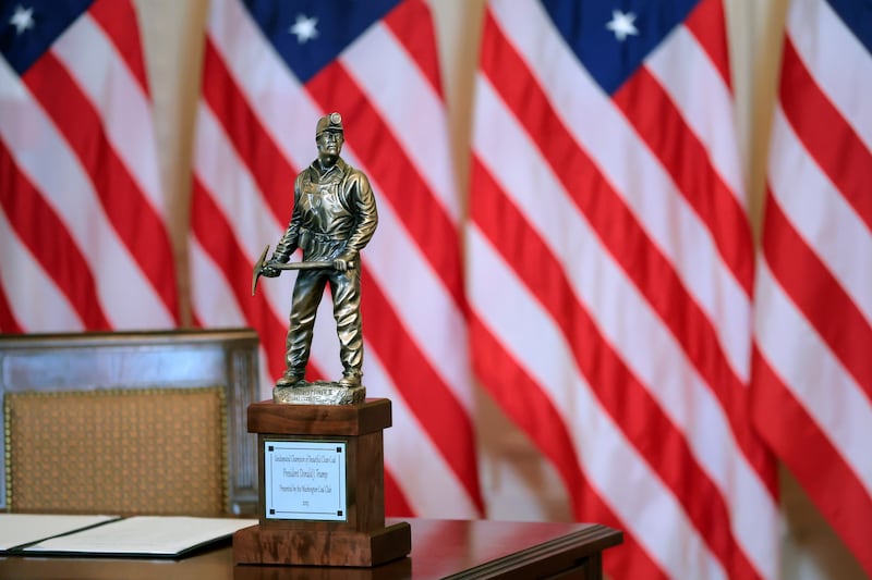 The lobby group Washington Coal Club awarded Trump the inaugural "Undisputed Champion of Coal" award on Wednesday. Trump also signed an executive order directing the Defense Department to buy electricity from coal-fired power plants.