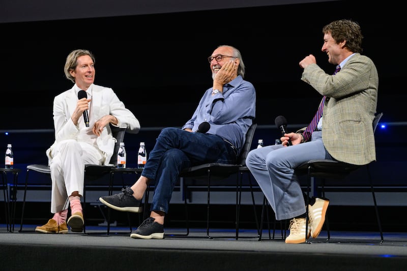 Wes Anderson, James L. Brooks, and Luke Wilson at the 30th Anniversary of “Bottle Rocket."