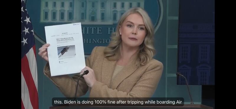 Leavitt, 28, furiously lashed out over reports that Trump has scaled back his schedule.