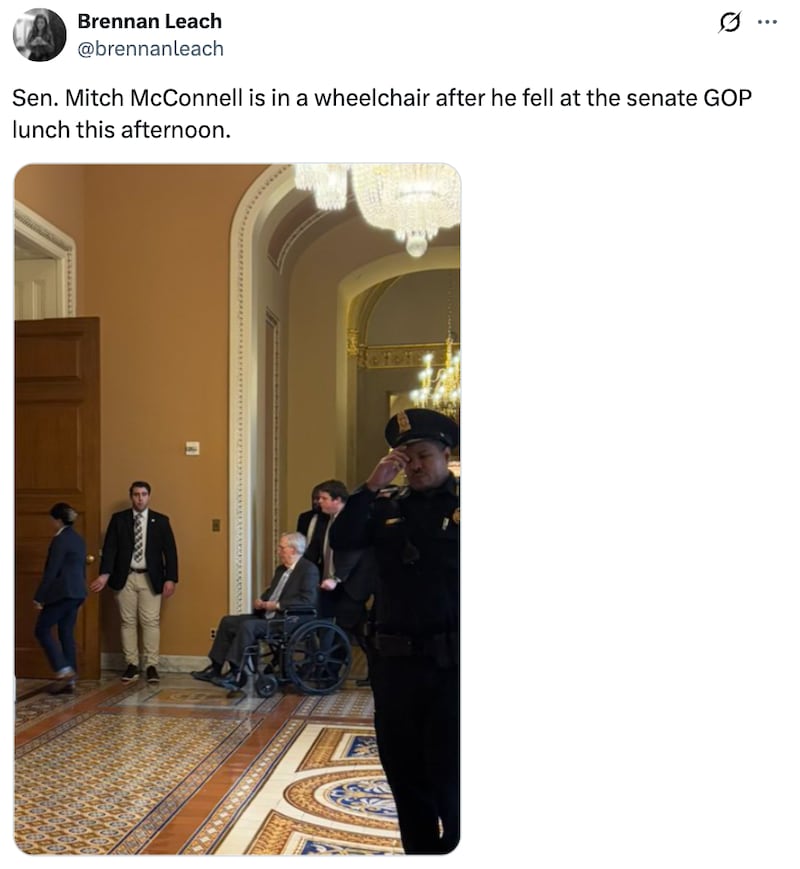 Brennan Leach X post about Mitch McConnell